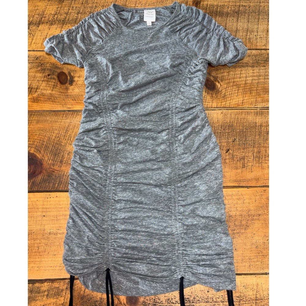 Cinq A Sept Estella Ruched Tied Drawstring Jersey Tee‎ Womens Mini Dress Size M